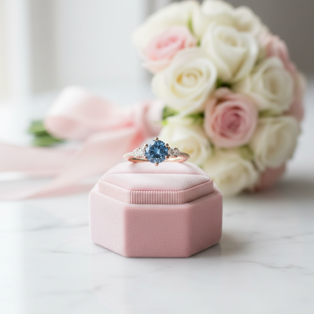 1.0 Ct VVS1 Blue Diamond Option Classic Engagement Ring-Black Diamonds New York