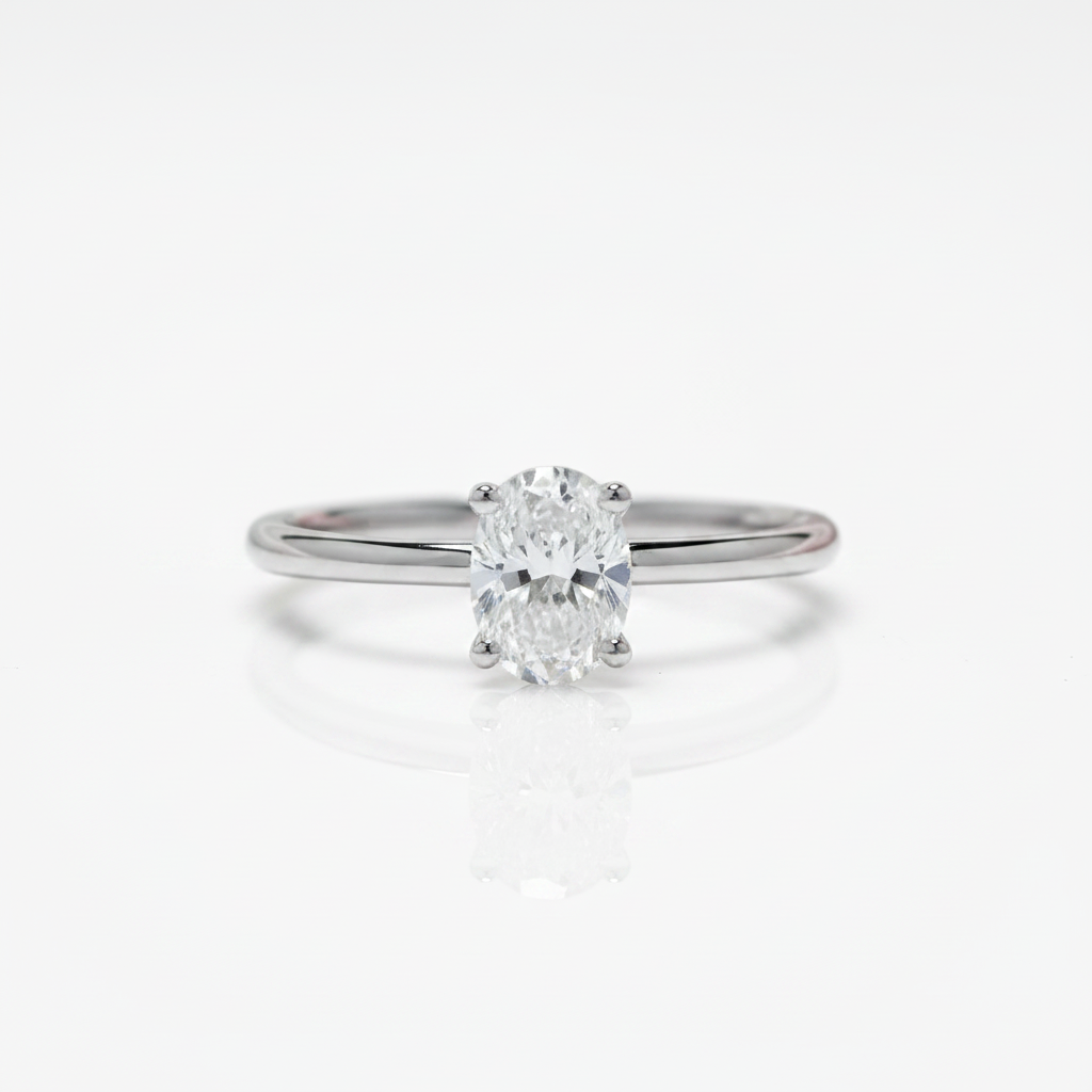1.0 ct 5*7mm Oval-cut Diamond Option Engagement Ring-Black Diamonds New York