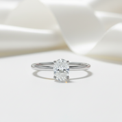 1.0 ct 5*7mm Oval-cut Diamond Engagement Ring-Black Diamonds New York