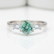 1.0 ct Baguette Round Diamond Option Engagement Ring-Black Diamonds New York