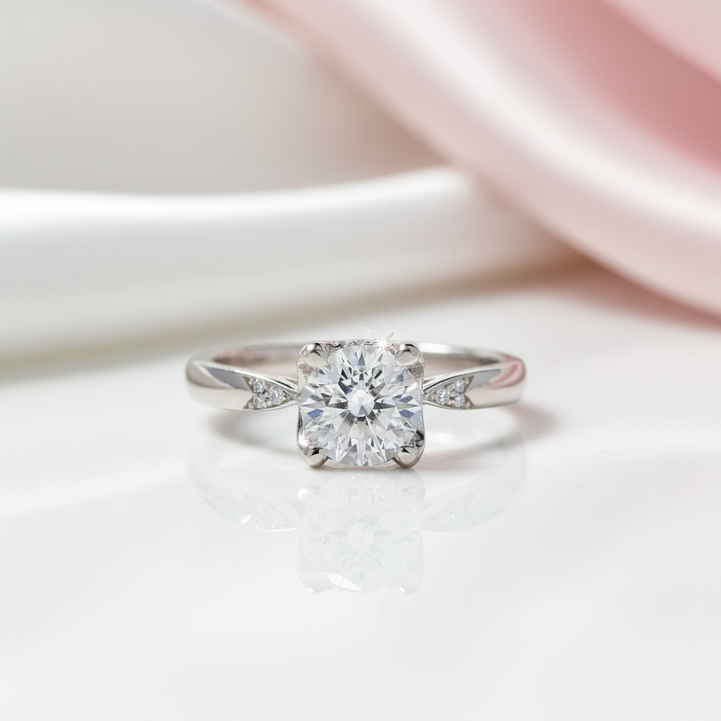 1.0 ct Diamond Option Ring within Elegant Prongs-Black Diamonds New York