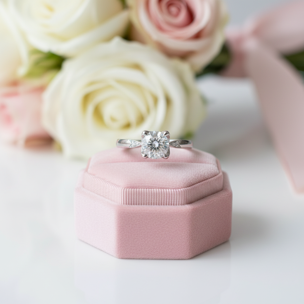 1.0 ct Diamond Ring within Elegant Prongs-Black Diamonds New York