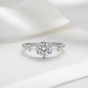 1.0 ct Round Cut Diamond Option Three Stone Engagement Ring-Black Diamonds New York