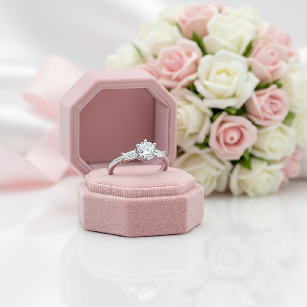 1.0 ct Round Cut Diamond Option Three Stone Engagement Ring-Black Diamonds New York