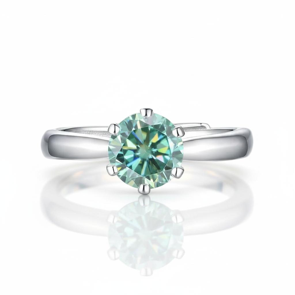 1.0 ct Round Green Diamond Option Adjustable Engagement Ring-Black Diamonds New York