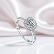 1.0 ct Round Halo Channel Diamond Option Engagement Ring-Black Diamonds New York