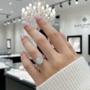 1.0 ct Round Halo Channel Diamond Engagement Ring-Black Diamonds New York