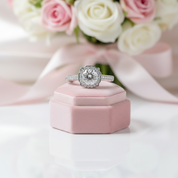 1.0 ct Round Halo Channel Diamond Option Engagement Ring-Black Diamonds New York