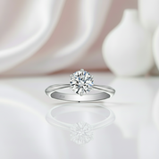 1.0ct Round Cut Diamond Solitaire Engagement Ring-Black Diamonds New York