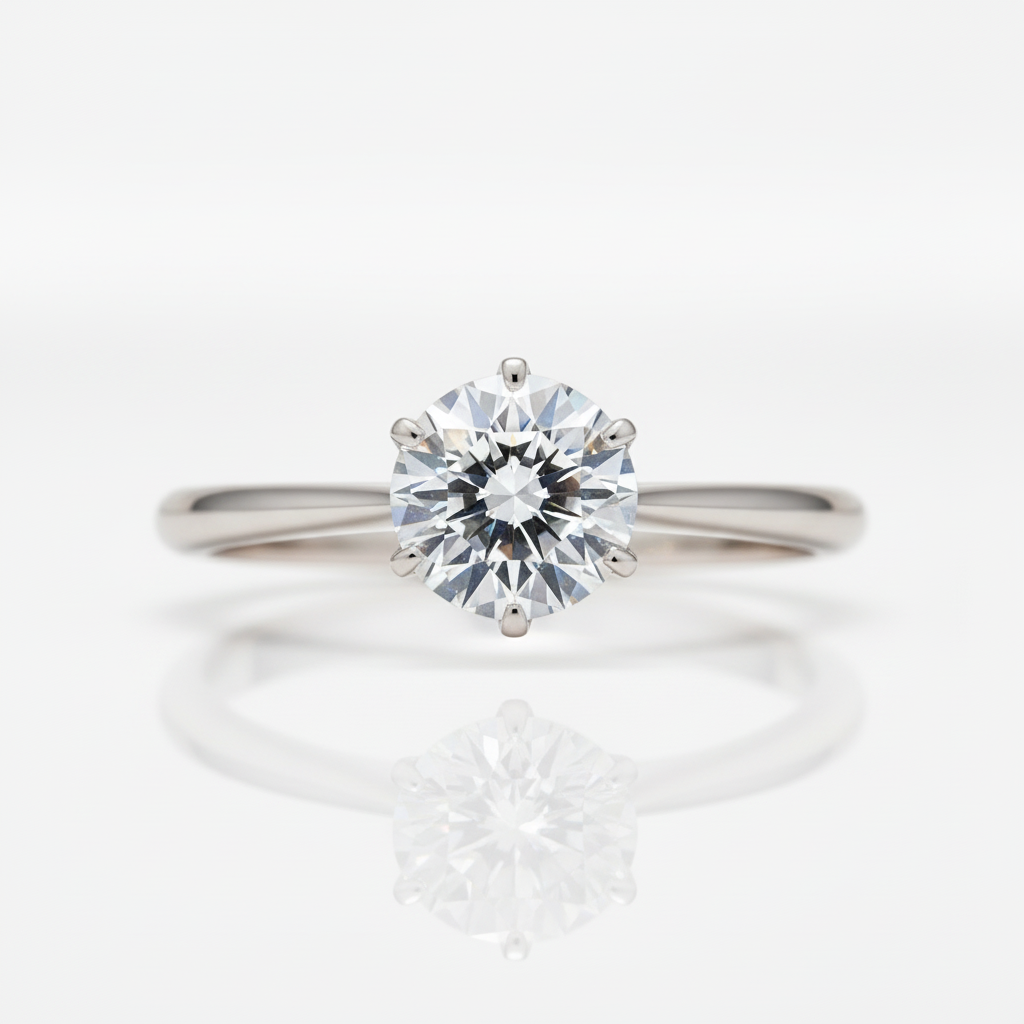 1.0ct Round Cut Diamond Option Solitaire Engagement Ring-Black Diamonds New York