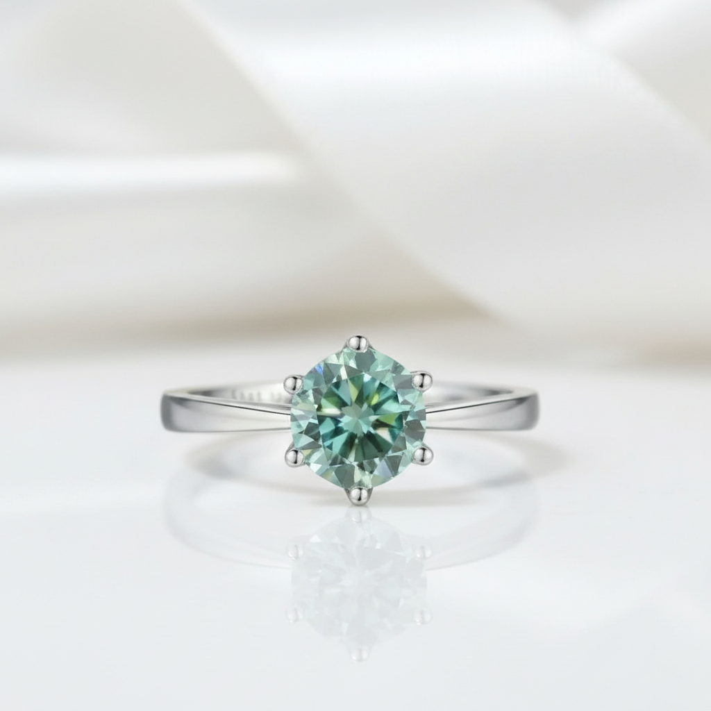 1.0ct Round Diamond 6-Prong Solitaire Engagement Ring-Black Diamonds New York