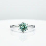 1.0ct Round Diamond Option 6-Prong Solitaire Engagement Ring-Black Diamonds New York