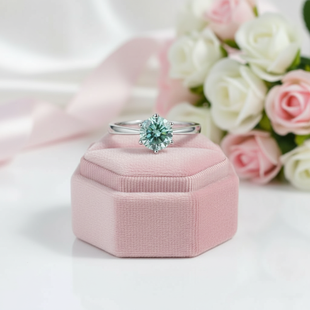 1.0ct Round Diamond 6-Prong Solitaire Engagement Ring-Black Diamonds New York