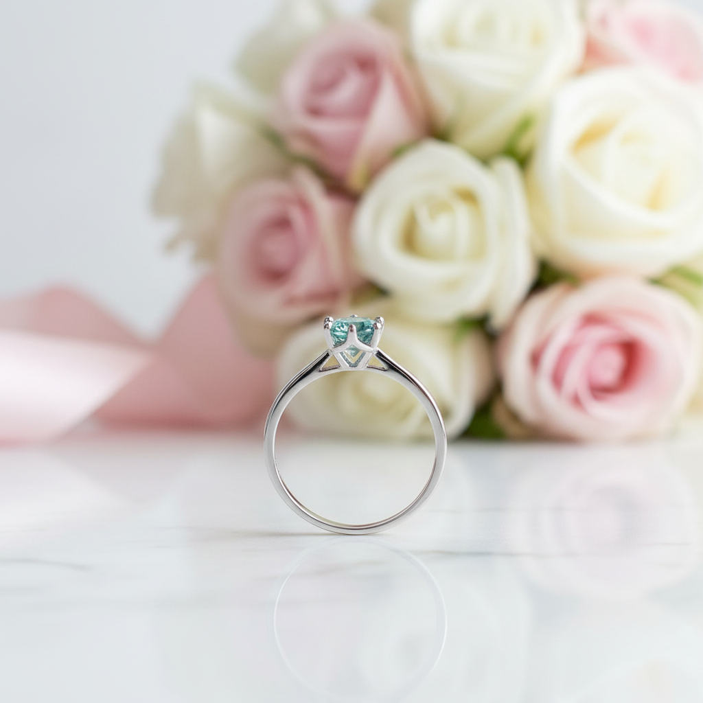 1.0ct Round Diamond 6-Prong Solitaire Engagement Ring-Black Diamonds New York