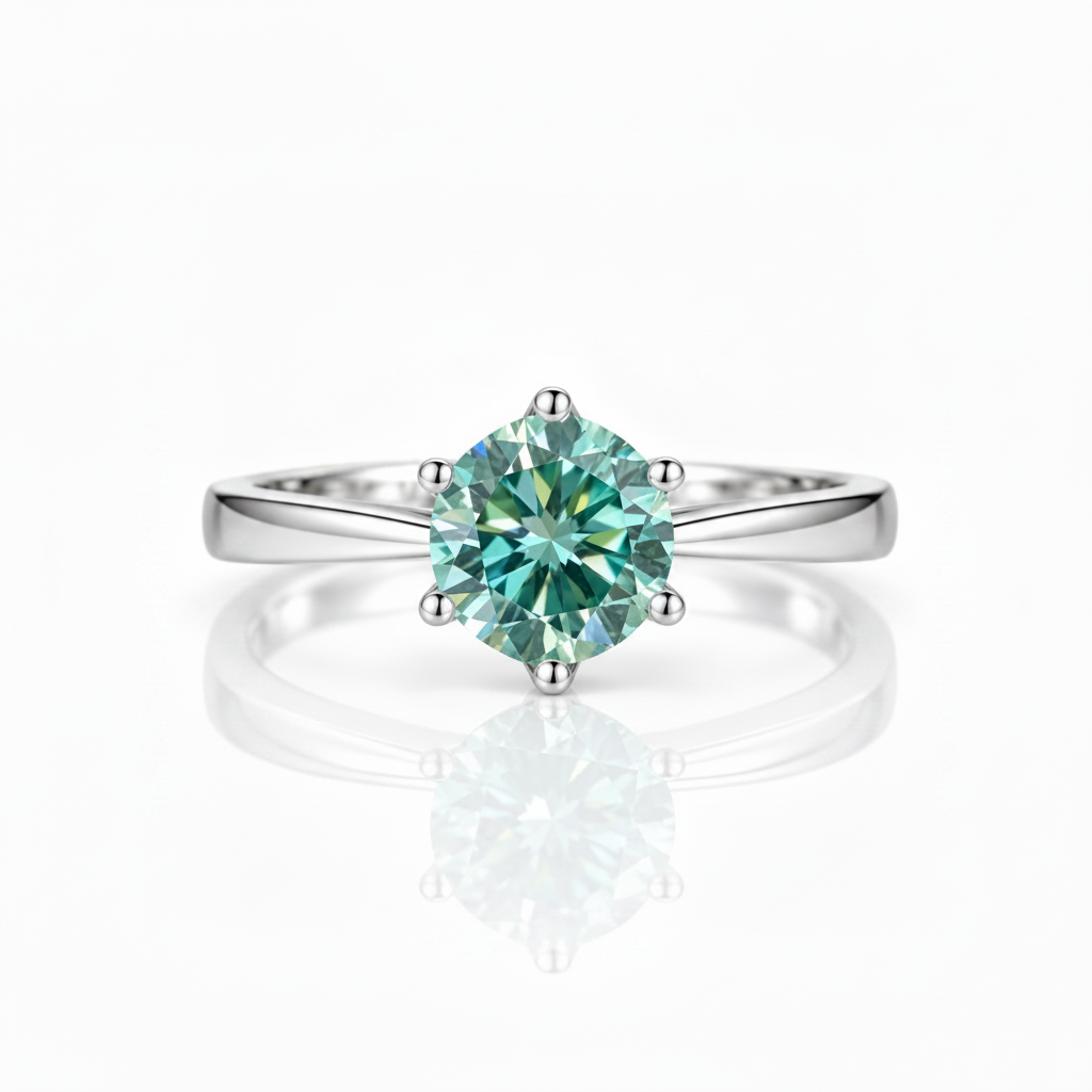 1.0ct Round Diamond Option 6-Prong Solitaire Engagement Ring-Black Diamonds New York