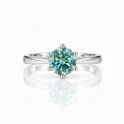 1.0ct Round Diamond Option 6-Prong Solitaire Engagement Ring-Black Diamonds New York