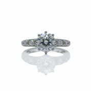 1.0ct Round Diamond Option Retro Engagement Ring-Black Diamonds New York