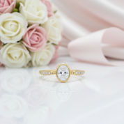 1.12 Ct Oval Cut Diamond Option Bezel Setting Engagement Ring-Black Diamonds New York