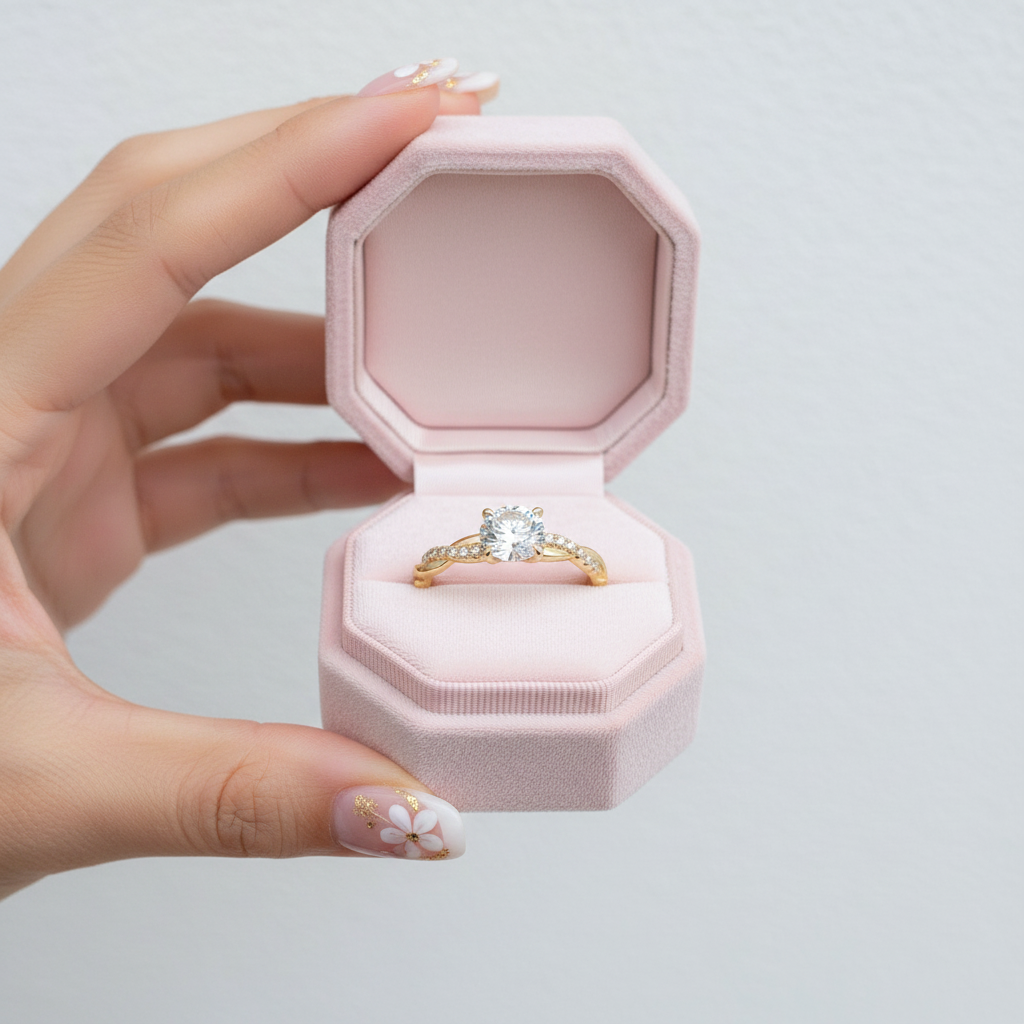 1.25 Carat Round Cut Twist Yellow Gold Promise Ring-Black Diamonds New York