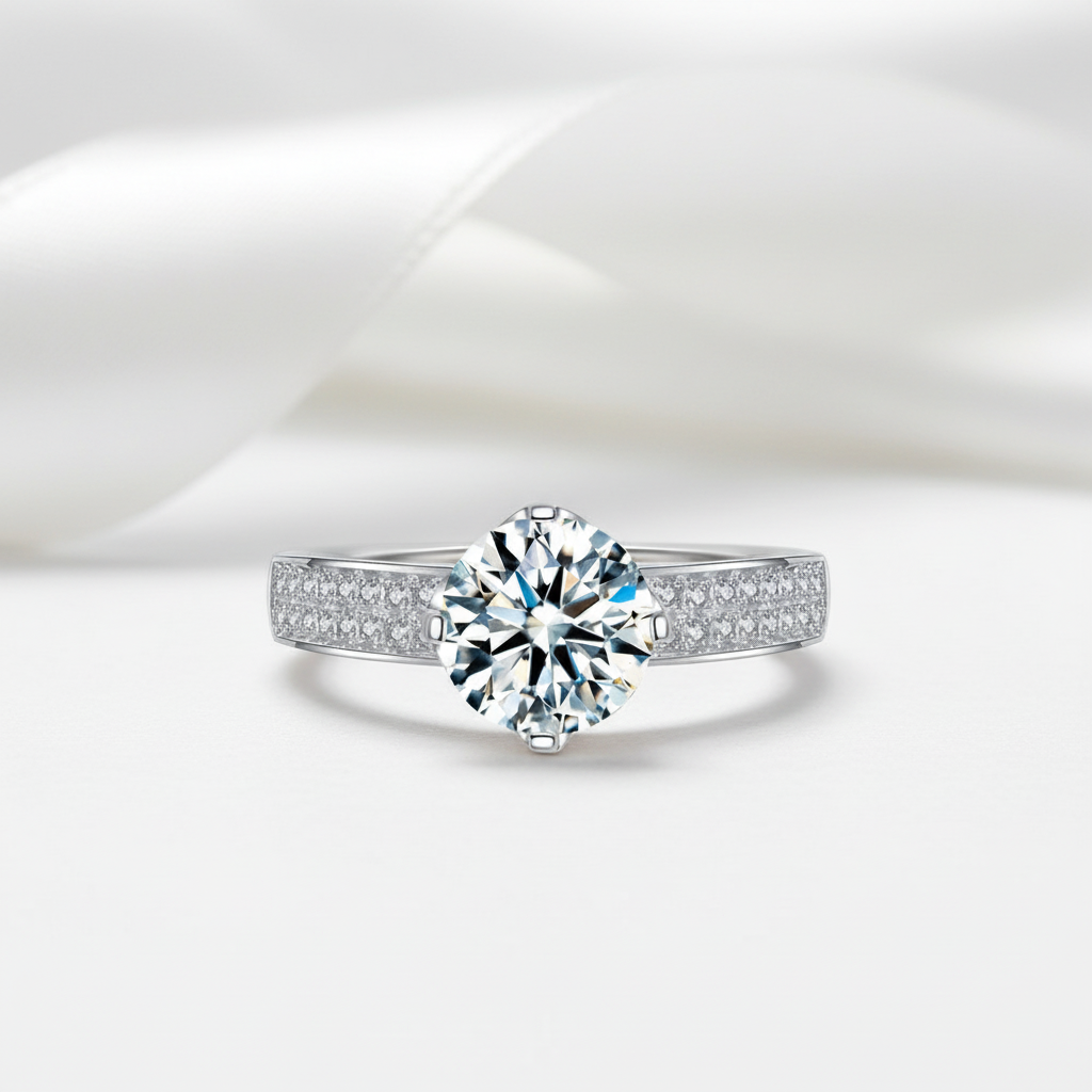 1.25 Ct Round Cut Diamond Option Engagement Ring-Black Diamonds New York