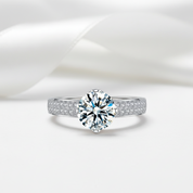 1.25 Ct Round Cut Diamond Option Engagement Ring-Black Diamonds New York
