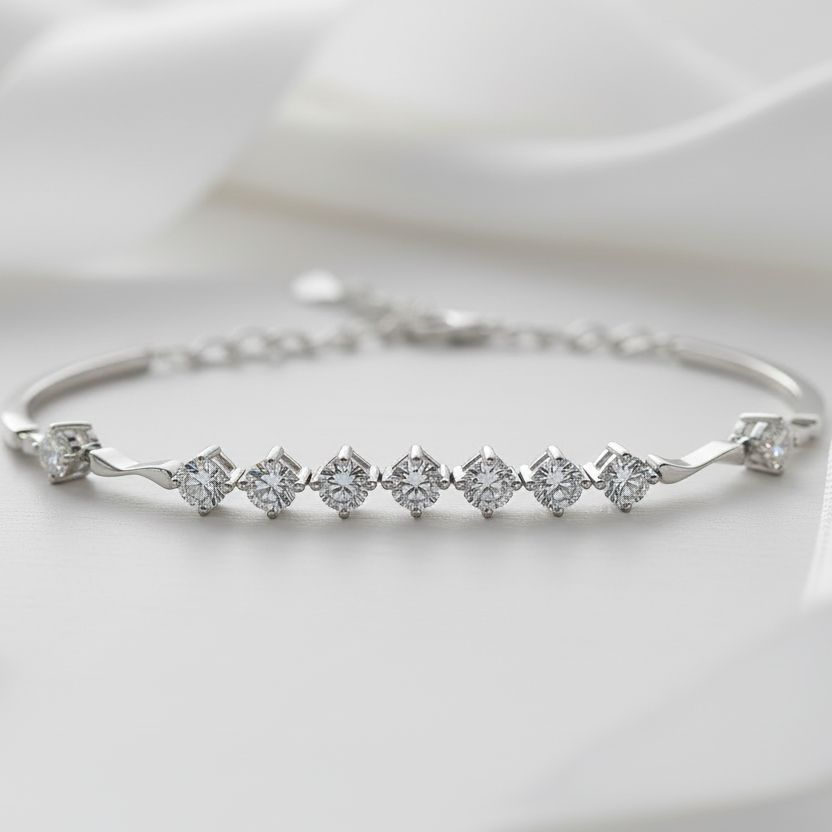 1.35 Ct Nine Diamond Inlaid Bracelet-Black Diamonds New York