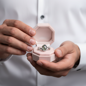 1.3Ct Oval Cut Natural Moss Agate Twist Engagement Ring-Black Diamonds New York