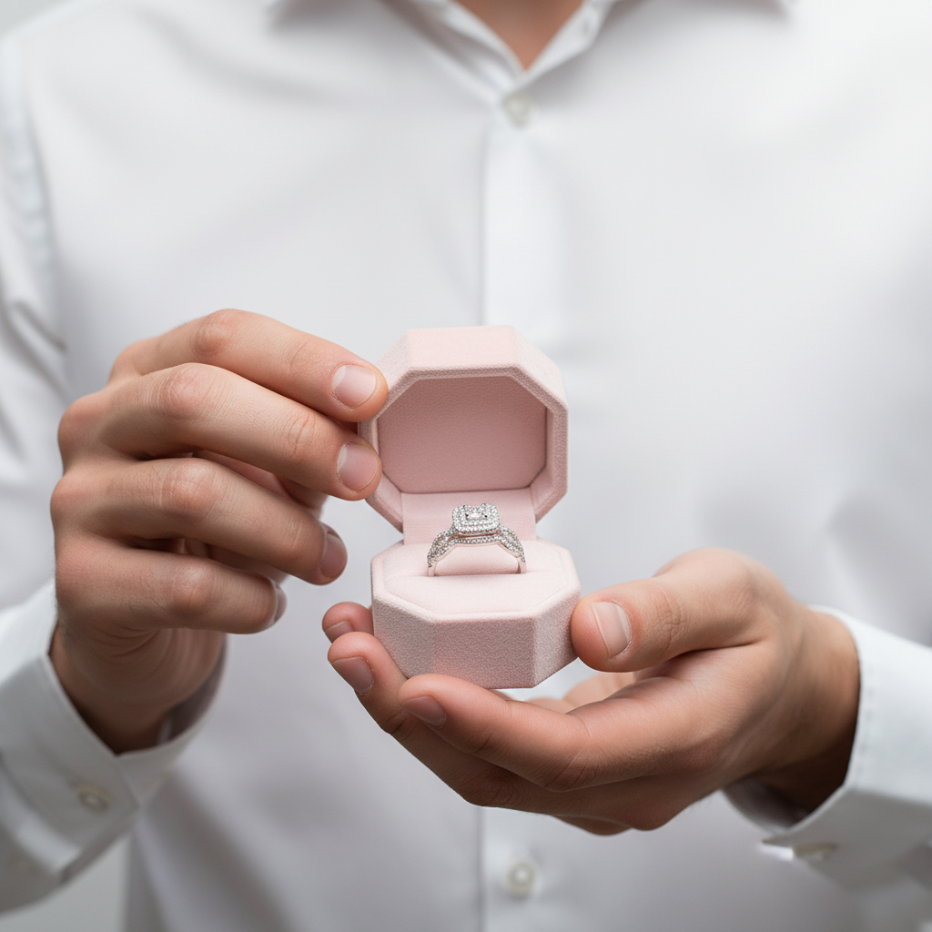 1.3 Ct Princess Cut Diamond Engagement Ring-Black Diamonds New York