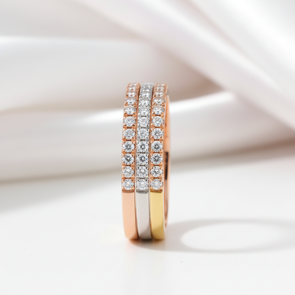 1.3mm Diamond Option Eternity Wedding Band-Black Diamonds New York
