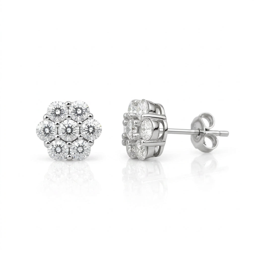 1.4 Ctw Round Cut Diamond Option Stud Earrings-Black Diamonds New York