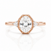 1.5 Ct Oval Cut Diamond Option 14k Rose Gold Engagement Ring-Black Diamonds New York