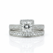 1.5 Ct Princess Cut Diamond Option Bridal Set-Black Diamonds New York