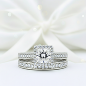 1.5 Ct Princess Cut Diamond Bridal Set-Black Diamonds New York