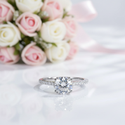 1.5 Ct Round Cut Diamond Option Engagement Ring-Black Diamonds New York