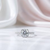 1.5 Ct Round Cut Diamond Option Engagement Ring-Black Diamonds New York