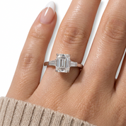 1.5ct Emerald Cut Diamond Option Engagement Ring-Black Diamonds New York
