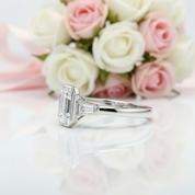 1.5ct Emerald Cut Diamond Engagement Ring-Black Diamonds New York