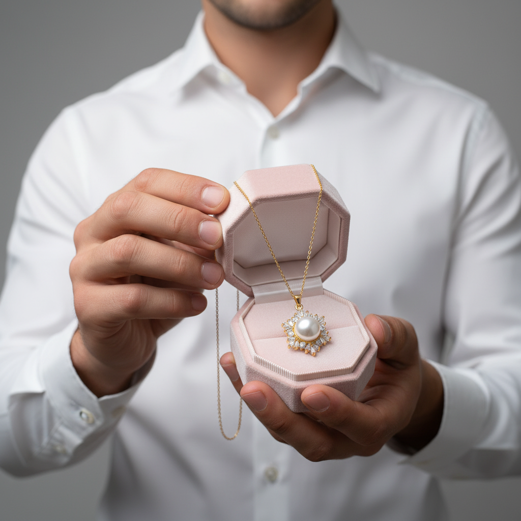 Freshwater Pearl Snowflake Necklace-Black Diamonds New York