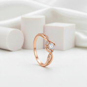 1.0 Carat Round Cut Diamond Twist Promise Ring-Black Diamonds New York