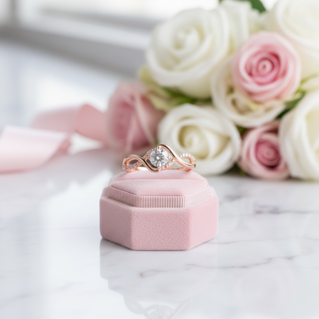 1.0 Carat Round Cut Diamond Twist Promise Ring-Black Diamonds New York