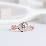 1.0 Carat Round Cut Diamond Twist Promise Ring-Black Diamonds New York