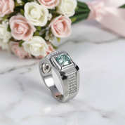 1.0 Ct. 6.5mm Green Diamond Option Men's Cluster Ring-Black Diamonds New York