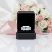 1.0 Ct. 6.5mm Green Diamond Option Men's Cluster Ring-Black Diamonds New York
