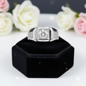 1.0 Ct. 6.5mm Men's Diamond Cluster Ring-Black Diamonds New York