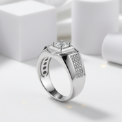 1.0 Ct 6.5mm Diamond Cluster Men's Rings-Black Diamonds New York