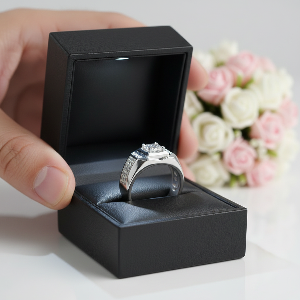 1.0 Ct 6.5mm Diamond Option Cluster Men's Rings-Black Diamonds New York