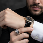 1.0 Ct 6.5mm Diamond Cluster Men's Rings-Black Diamonds New York