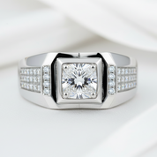 1.0 Ct 6.5mm Diamond Option Cluster Men's Rings-Black Diamonds New York