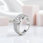 1.0 Ct 6.5mm Diamond Cluster Men's Rings-Black Diamonds New York