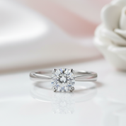 1.0 ct 6.5mm Round Diamond Option Solitaire Engagement Ring-Black Diamonds New York